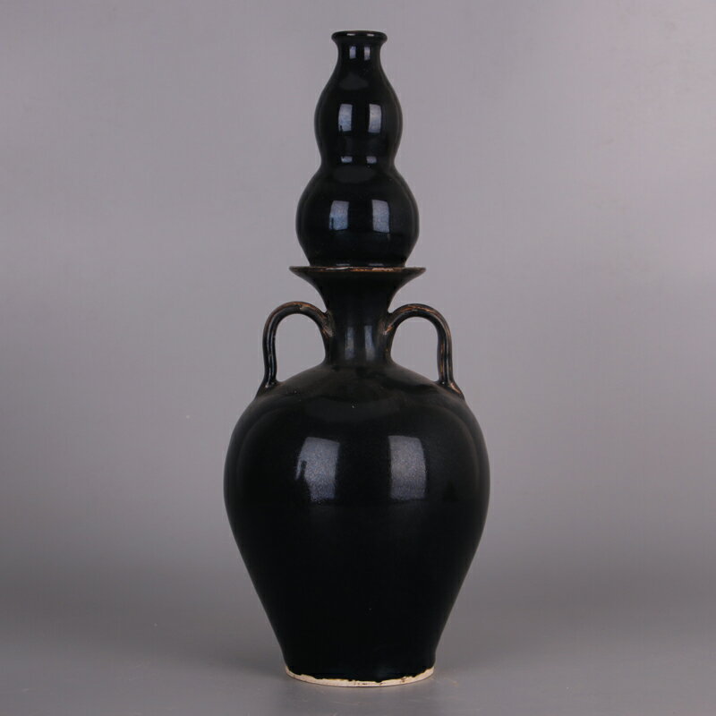 宋黑釉定窯葫蘆瓶 仿古舊貨出土瓷器五大名窯裝飾品古玩古董收藏