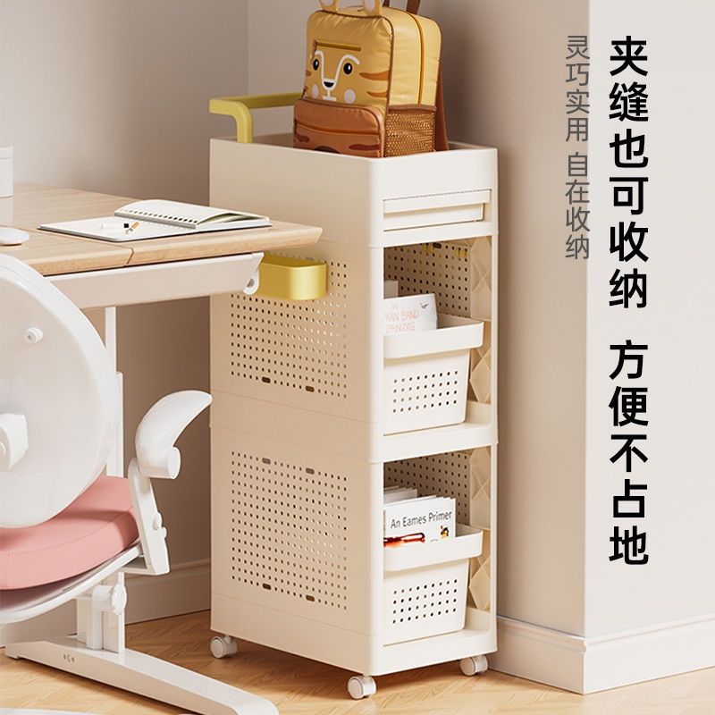 多功能書包置物架多層可移動小推車書本零食收納架家用書架收納櫃 4