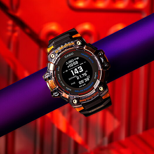 CASIO卡西歐G-SHOCK GBD-H1000-1A4 G-SQUAD全新訓練功能數據55mm 黑x橘