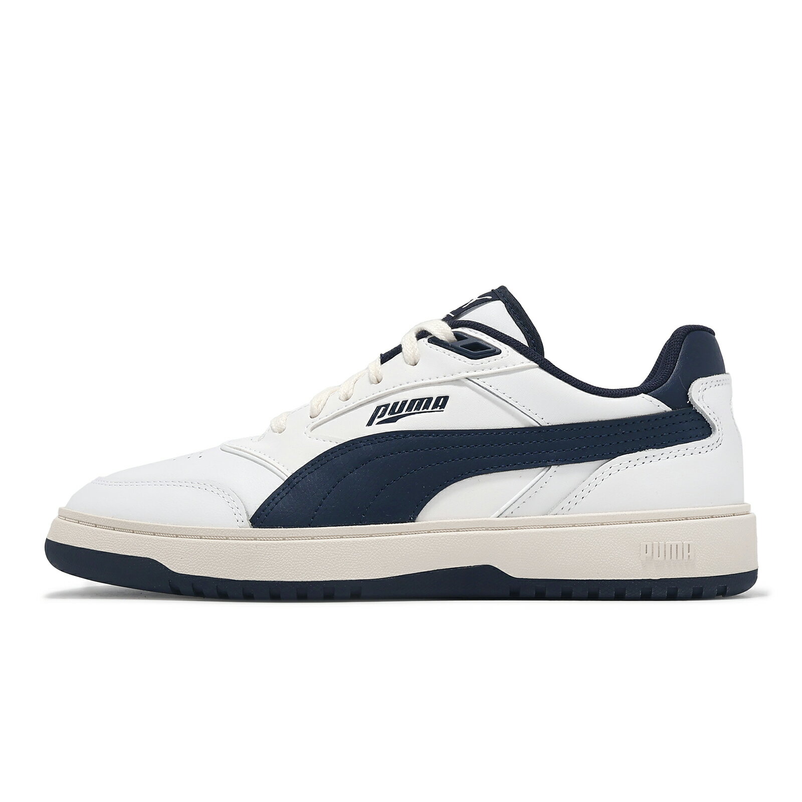 Puma 休閒鞋 Doublecourt 男鞋 白 藍 皮革 低筒 緩衝 39328413