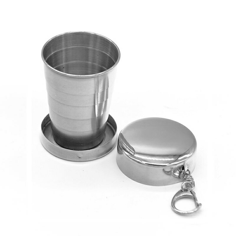[現貨]304不鏽鋼摺疊杯 摺疊杯 杯子 摺疊水杯 露營杯 折疊杯 登山杯 折疊水杯 304不鏽鋼伸縮摺疊杯 0