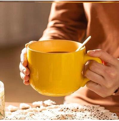 摩登主婦杯子家用水杯陶瓷杯女生大容量馬克杯燕麥早餐杯咖啡杯 新年 全館免運