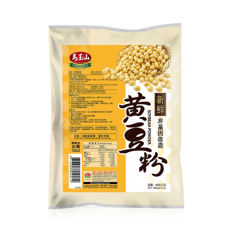 【馬玉山】新鮮黃豆粉600g (需煮過) 沖泡/原料粉/全素食/台灣製造 1