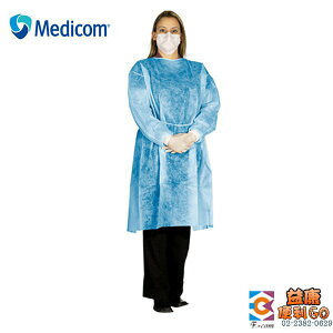 Medicom 麥迪康 拋棄式標準隔離衣 反穿 藍色/黃色 10入/包 一件40克