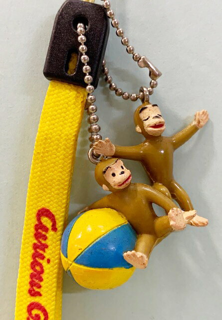 【震撼精品百貨】Curious George  好奇的喬治猴  日本喬治猴 手機吊飾/鑰匙圈-球#43002 震撼日式精品百貨