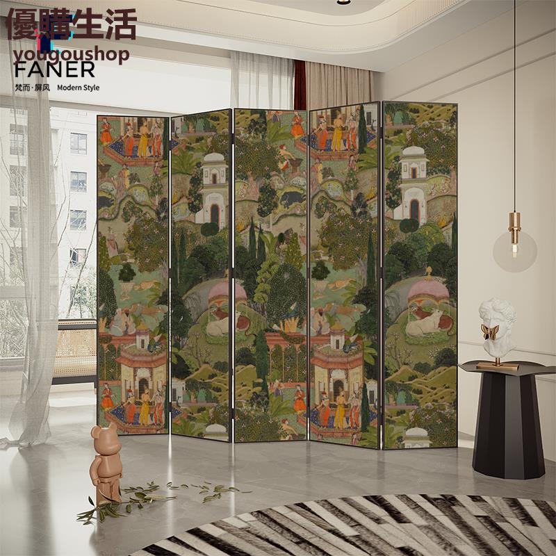 優購生活~定製美式直播背景屏風隔斷客廳簡約現代臥室遮擋北歐辦公室可折疊移動定製 屏風櫃 屏風 隔間 客廳 玄關櫃 隔板 屏風架訂製 可付費上門安裝