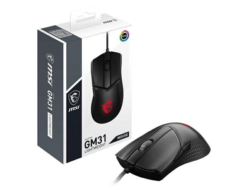 【享最高折300】MSI 微星 CLUTCH GM31 LIGHTWEIGHT 有線超輕量電競滑鼠