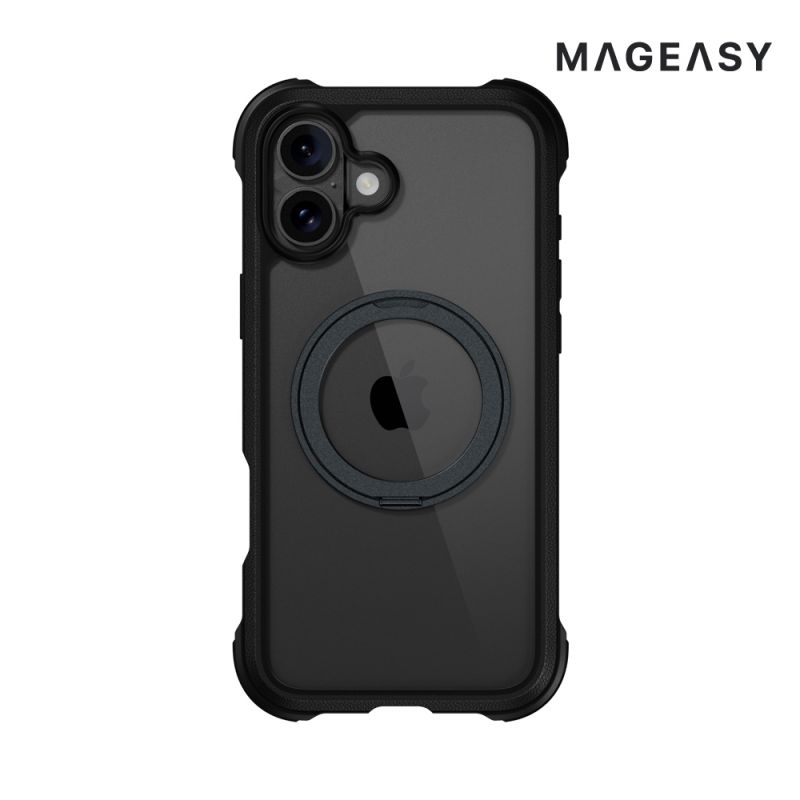 MAGEASY Apple 蘋果 iPhone 16 6.1吋 / 16 Plus 6.7吋 Odyssey Stand M 超軍規防摔磁吸支架手機殼 保護殼 保護套 防摔殼 磁吸殼 軍規防摔認證 可立支架 支援 MagSafe