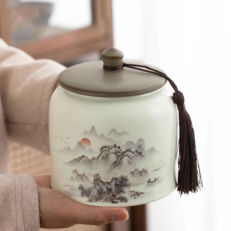 陶瓷茶葉罐儲茶罐密封儲存罐精品高檔存茶盒裝茶的罐子高端包裝盒