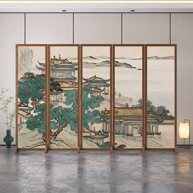 高階新中式屏風折疊移動會議室遮擋辦公室雙面現代簡約/屏風/擋風屏/隔斷屏/遮擋屏/折疊屏/玄關屏風/客廳屏風