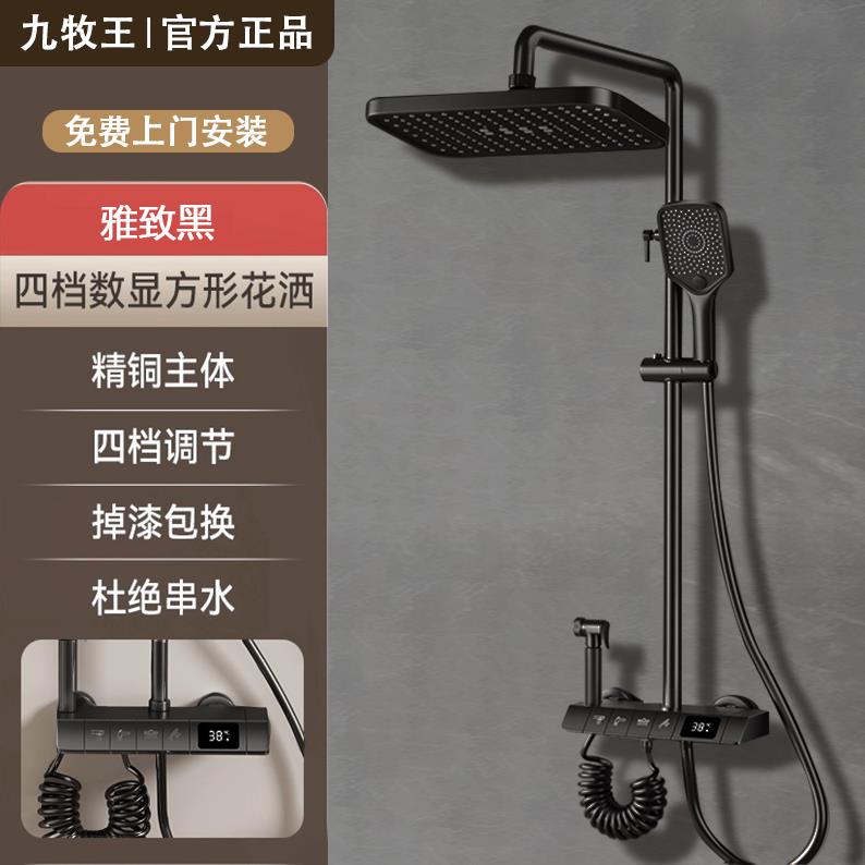 {可打統編 保固一年}包安裝全銅恒溫淋浴花灑套裝家用浴室沐浴衛生間淋雨增壓花曬噴頭 0