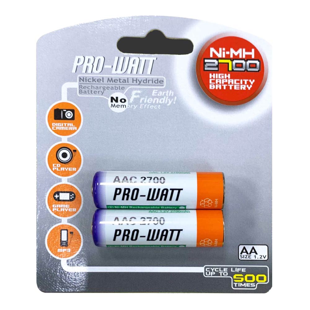【華志PRO-WATT】2700mAh 3號AA 鎳氫 充電電池(1.2V 重複充電500次)