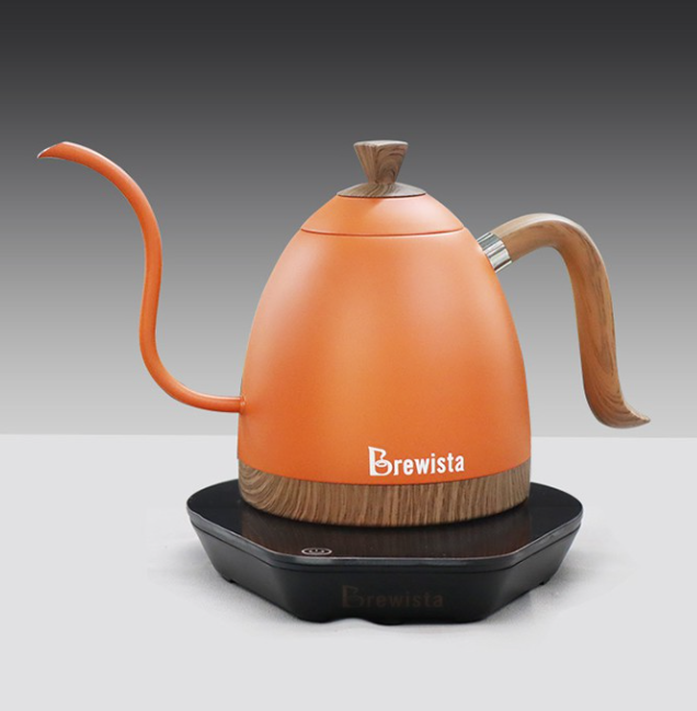 Brewista Artisan 600ml 細長嘴可調式不鏽鋼溫控手沖壺 (橘色)