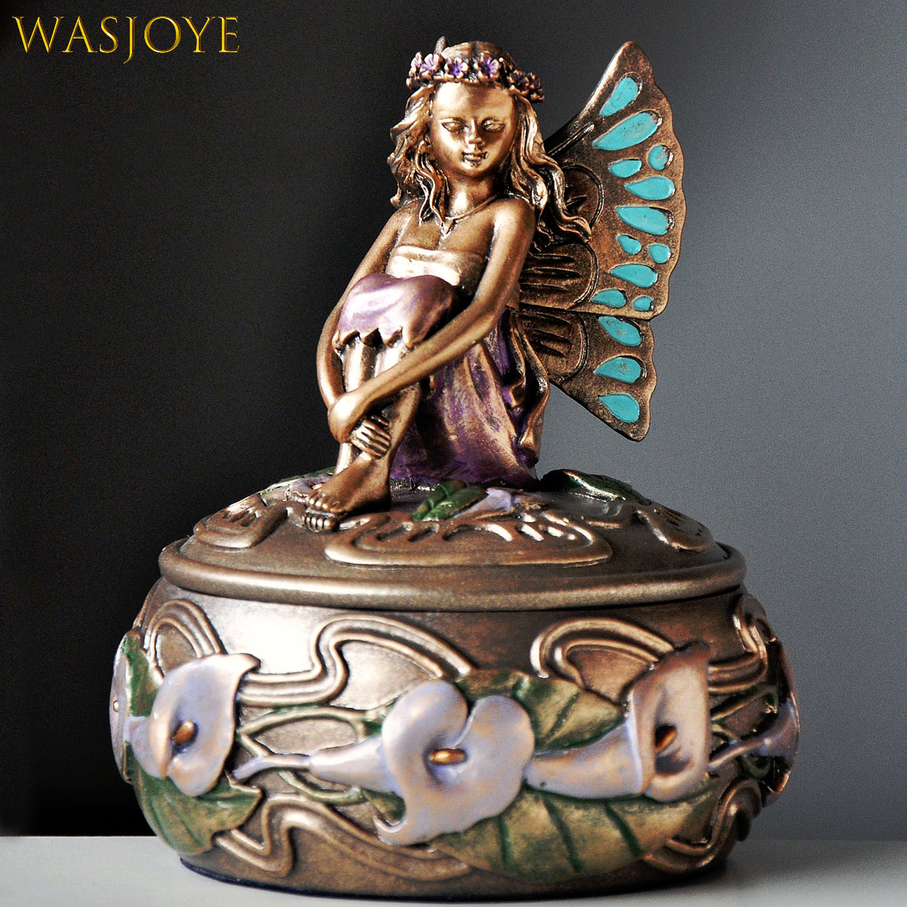 Wasjoye花仙可愛復古歐式韓國公主首飾盒飾品收納盒珠寶戒指盒