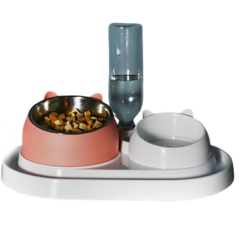 [現貨]寵物碗 寵物餐桌 狗狗碗 狗用品 寵物餵食器 狗碗 貓盆 貓碗 貓咪碗 飼料碗 寵物傾斜餐碗餵食器組 0