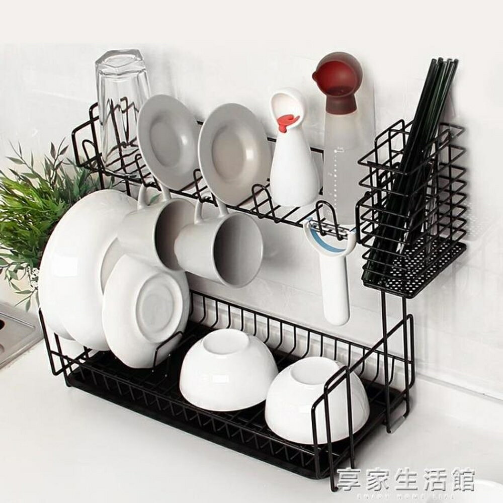 廚房置物架用品餐具盤子放碗架瀝水架碗櫃整理架雙層家用收納架子 全館八五折 交換好物