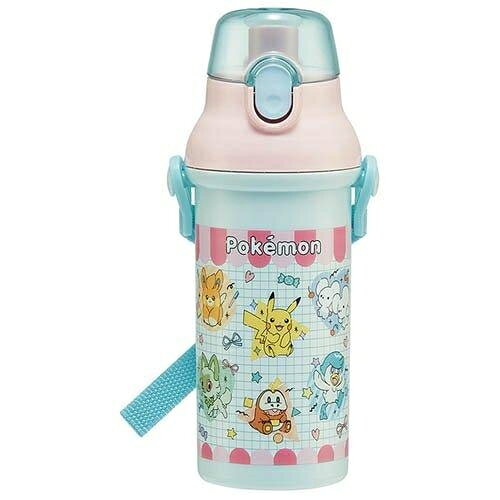 【震撼精品百貨】神奇寶貝 Pokemon~Pokemon GO精靈寶可夢 抑菌塑膠彈蓋直飲水壺480ML-水藍*68721