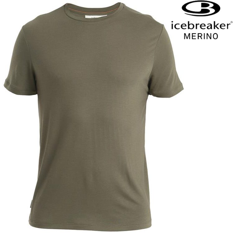 Icebreaker Core 男款 美麗諾羊毛排汗衣/圓領短袖上衣 素色 0A56X4 069 橄欖綠