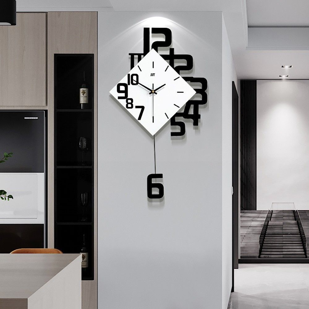 鐘表個性數字時鐘時尚歐式客廳掛鐘木質創意裝飾掛表石英爆款外貿