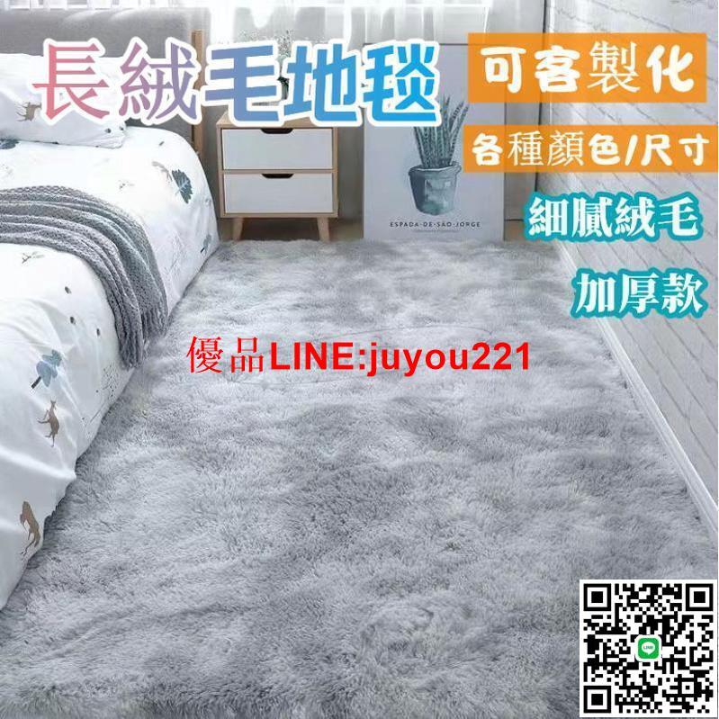 北歐ins風地毯 加厚長毛地毯 毛絨大地墊 客廳臥室房間床邊毯 客廳床前地墊絨毛地毯 絲毛地毯毛毯 臥室床邊毯 可客制化