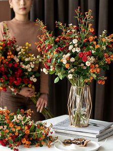 南十字星 輕奢仿真花薔薇干花花束客廳餐桌擺設花藝擺件假花裝飾