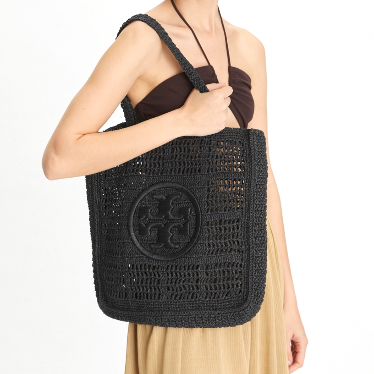 精選★TORY BURCH Ella 雙T標編織 拉菲草托特包 153041(預購)~【夏日美包★菲尼斯 國際精品↘3折起】 9