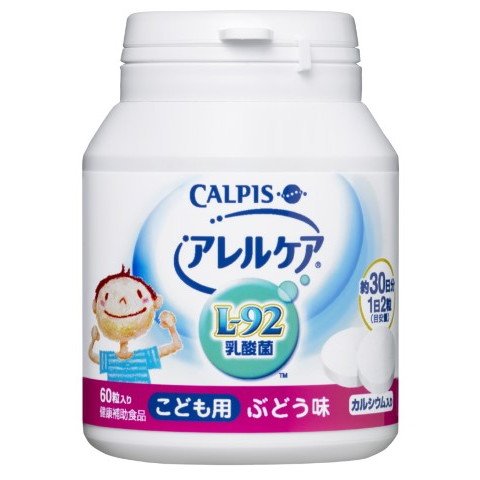 日本 CALPIS   L-92乳酸菌 可爾必思 阿雷可雅  60粒 兒童用 優格/葡萄