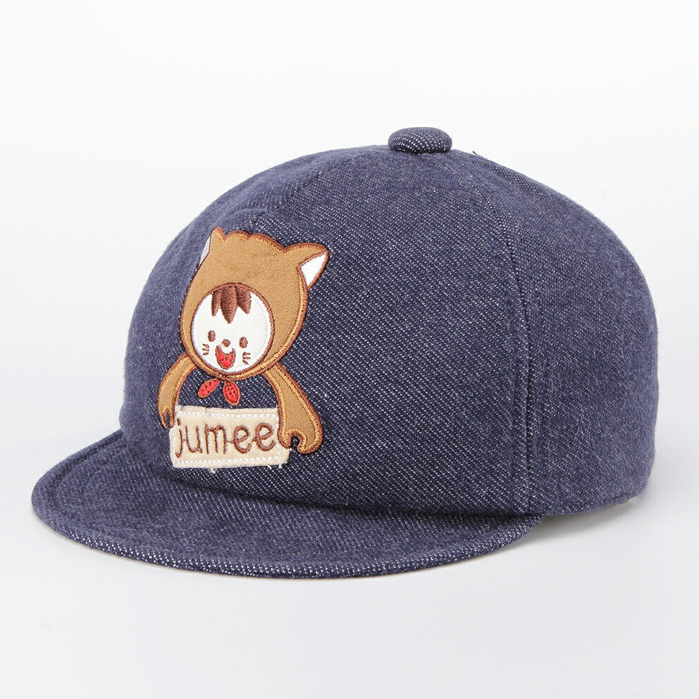JUMEE -BLUE-CAP 牛仔色可愛寶寶帽 軟帽簷 可愛熊繡花款