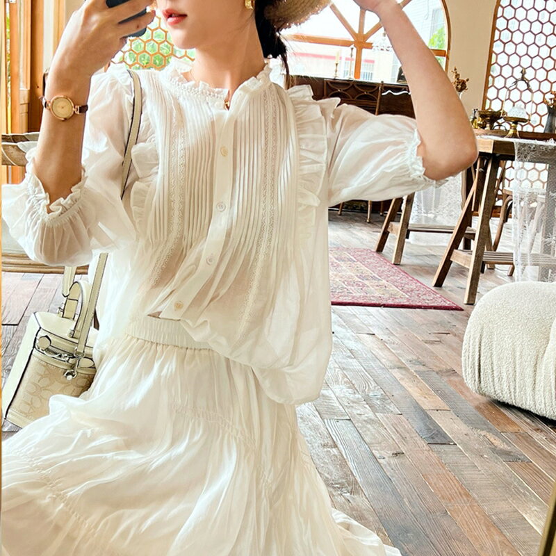 【巴黎精品】襯衫蕾絲上衣-華麗風天絲造型襯衫女上衣a1bd21