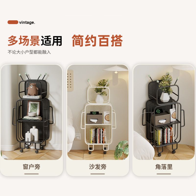 個性卡通機器人造型推車置物架客廳臥室家用移動收納架