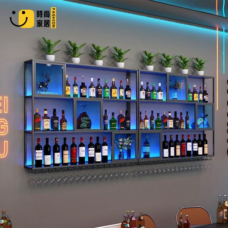 工廠現貨直銷 免運 紅酒架 酒杯架 置物架 展示架 酒吧吧臺酒架壁掛式葡萄酒置物架工業風酒櫃鐵藝創意紅酒架子可開發票/店長優選 特惠 全館折扣 售後保障 s5315