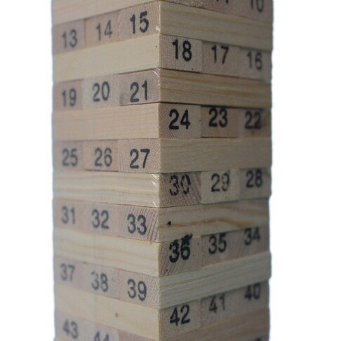 小疊疊樂 原木色疊疊樂 (木材 數字)/一盒54片入(促60) 益智疊疊樂 平衡遊戲-AA5568 3