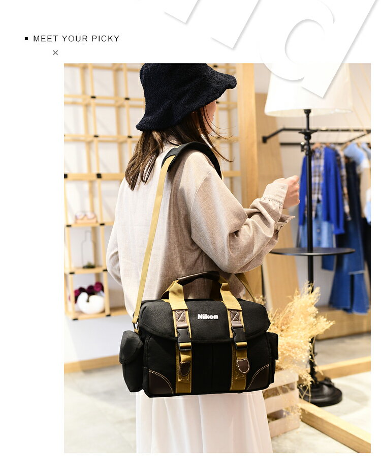 尼康相機包 佳能 單反 帆布攝影包d7200d750d7100d810d3200dd3400 2