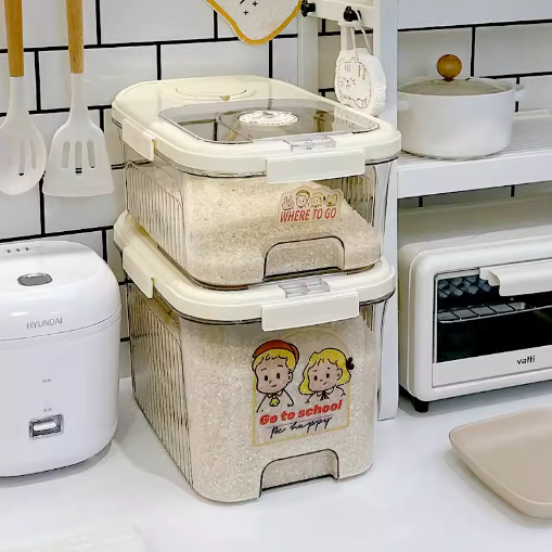 密封米桶防蟲防潮家用米缸米箱米麵裝大米收納盒廚房麵粉儲存容器