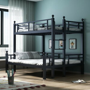 鐵藝上下鋪床高低子母床成人兒童床簡約輕奢臥室床上下雙層鐵藝床