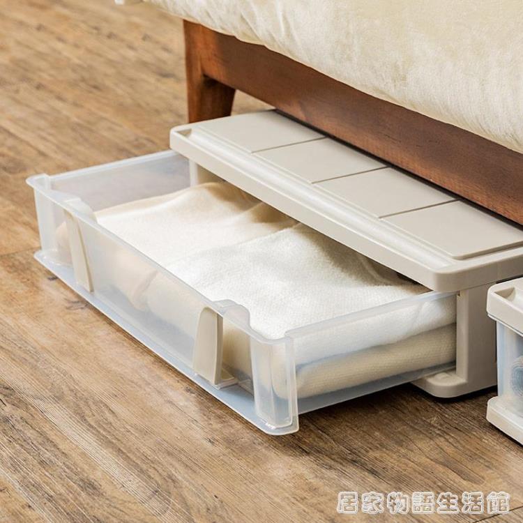 床底收納箱塑料抽屜式帶輪衣服被子整理箱扁平放床下大容量儲物盒