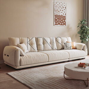 【KENS】沙發 沙發椅 北歐現代簡約三人位小戶型云朵奶油風輕奢羽絨直排布藝沙發客廳