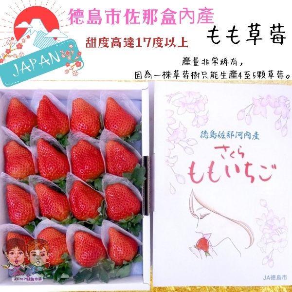 【緁迪水果JDFruit】日本德島櫻花水蜜桃草莓20~24粒【免運費】送禮首選-預購+現貨-日本空運限定