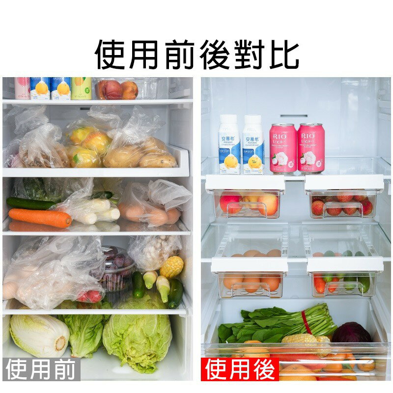 透明冰箱抽屜【Y027】台灣出貨 居家  冰箱收納盒 冰箱整理盒 冰箱分格收納盒 冰箱透明收納盒 冰箱分格收納 3