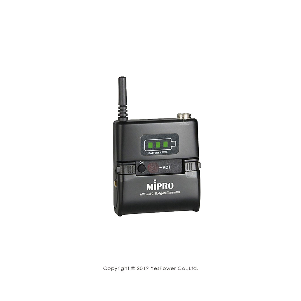 ACT-24TC MIPRO 充電式2.4G數位佩戴發射器(不含麥克風)/訂製品下標後請提供頻率相關資料