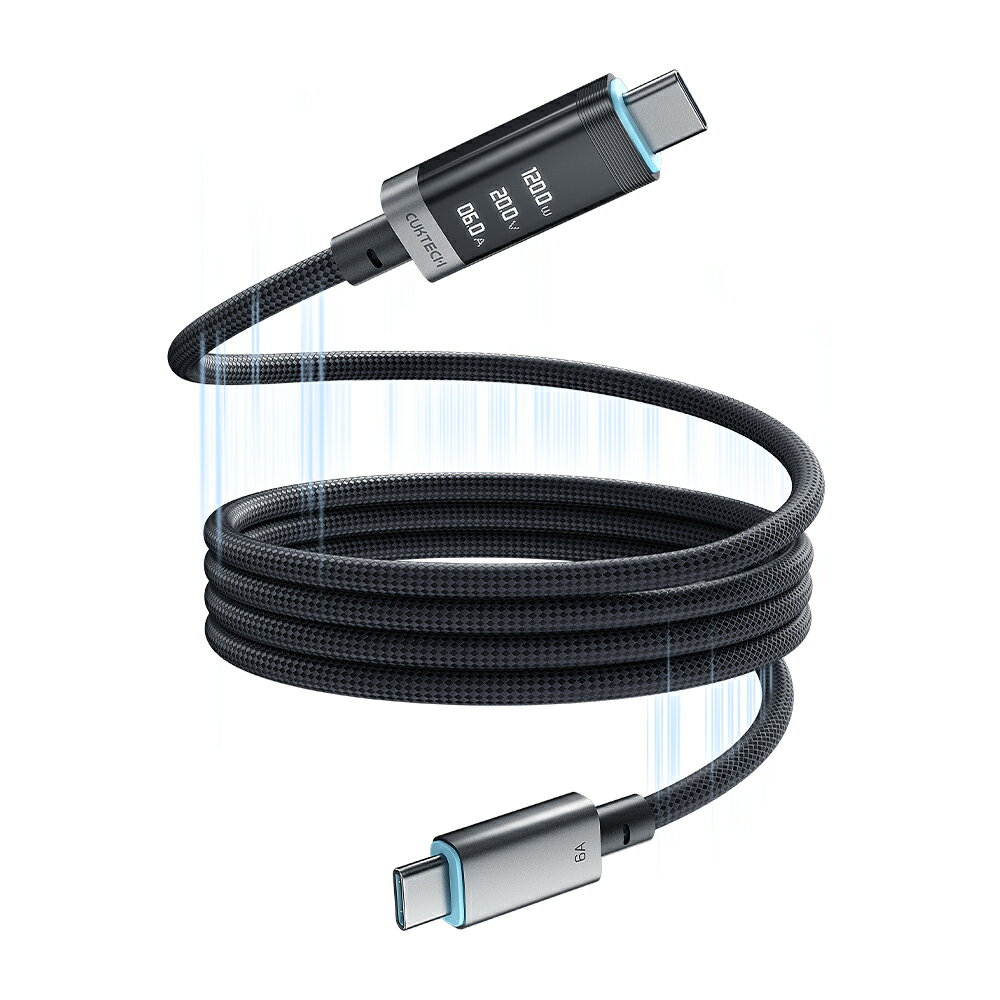 CUKTECH 酷態科 240W Type-C 磁吸版 編織數顯 OLED 電能線 1.5M (CMC615P)