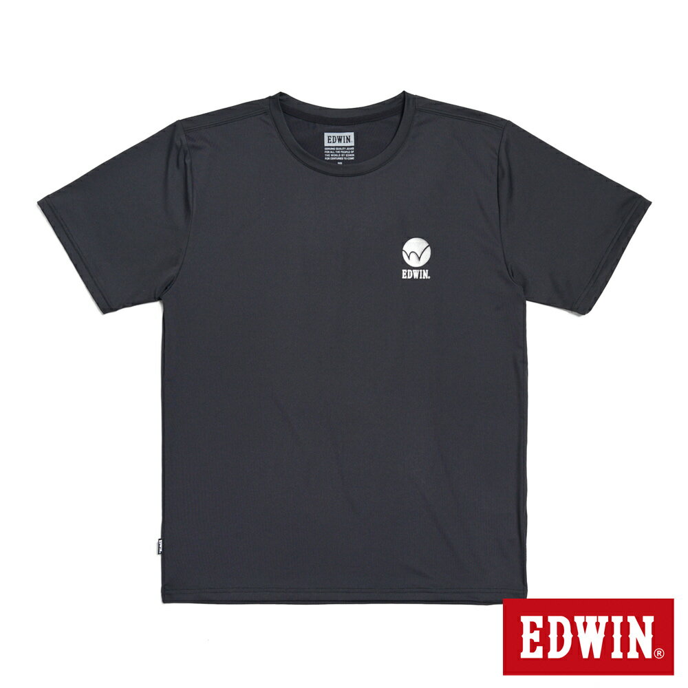 EDWIN 涼感系列 小LOGO圓領短袖T恤-男款 黑色