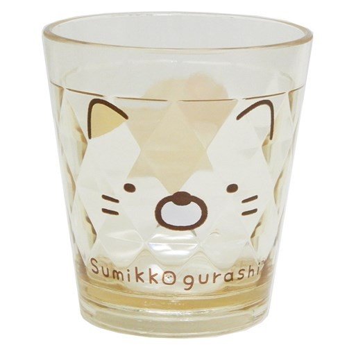 大賀屋 日貨  角落生物 黃 水晶杯 杯 水杯 防摔杯 茶杯 杯子 餐杯 禮品 角落小夥伴 正版 J00016679