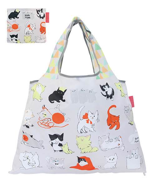 DESIGNERS JAPAN 日本PRAIRIEDOG摺疊購物袋(Cat Pattern)　★2way shopping bag