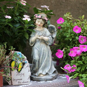 戶外美式花仙子天使擺件露臺花園庭院裝飾陽臺布置入戶院子室外