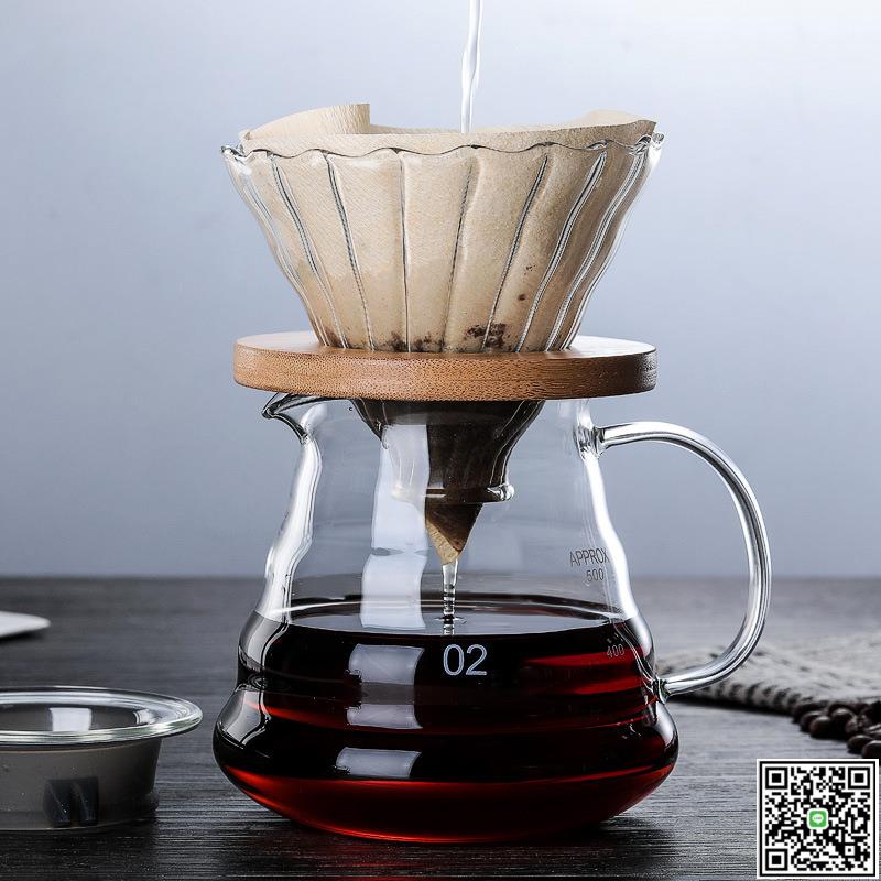 高硼矽玻璃手沖咖啡壺雲朵壺濾杯過濾分享壺家用咖啡壺可加印logo-UM.有米家居