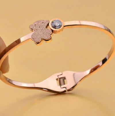 現貨+預購 玫瑰金手環 鑲鑽手鍊-可愛磨砂小熊流行母親節生日情人節禮物女飾品71ap79【獨家進口】【米蘭精品】