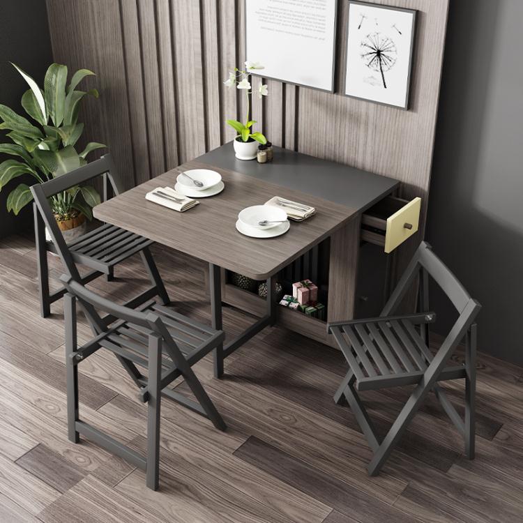 北歐多功能折疊餐桌椅組合現代簡約小戶型家用可伸縮餐桌簡易飯桌 全館免運