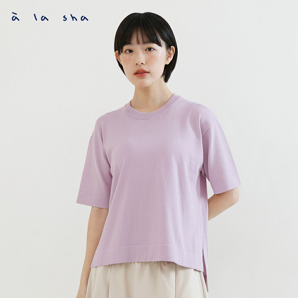 a la sha 簡約短袖針織上衣