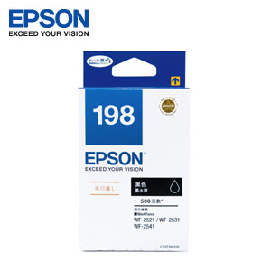 【下單享9%點數回饋】EPSON 198原廠高容量墨水匣 T198150 (黑) 適用WF-2521/2531/2541(MFP)/WF-2631/WF-2651